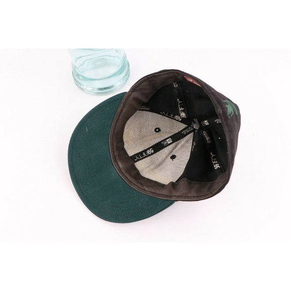 Vintage Distressed New Era Michigan State University Fitted Hat Cap Black 7 1/4 - Picture 9 of 11